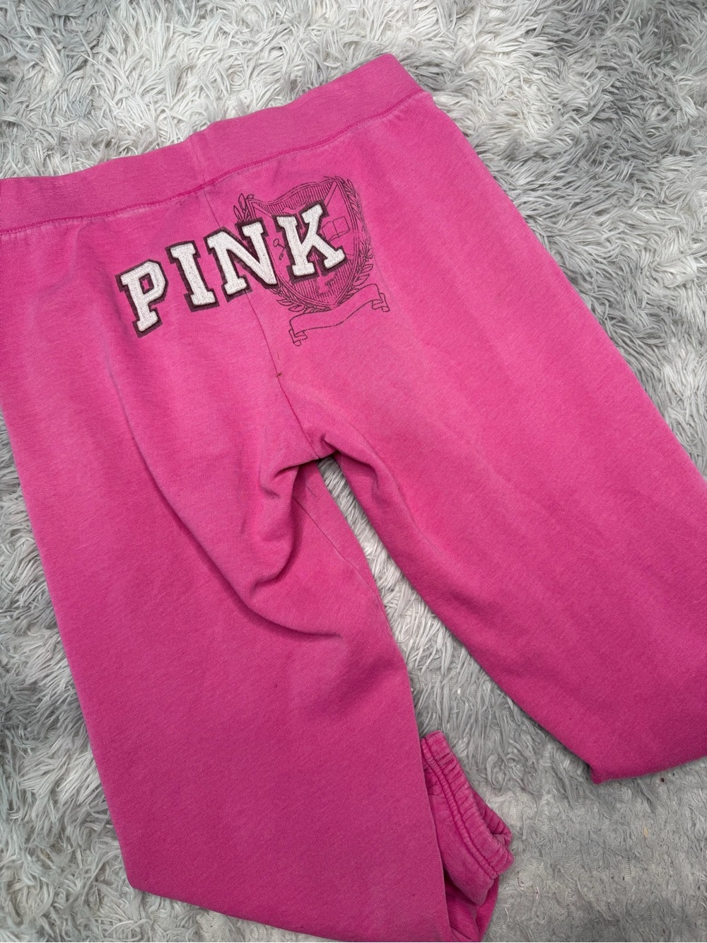 Vintage Y2K Victoria’s Secret PINK University 86 Hot Pink Sweatpants Joggers L